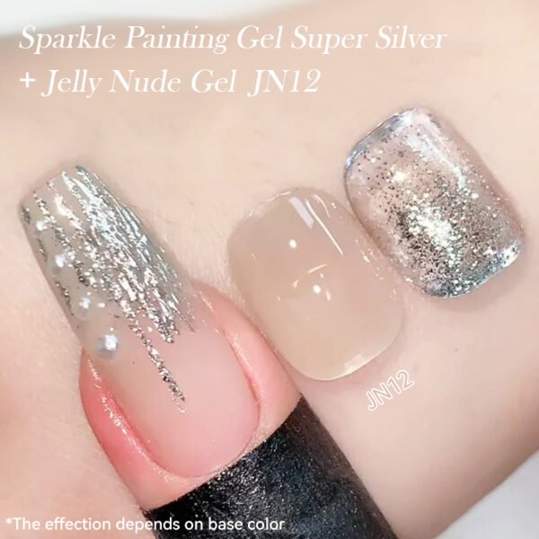 Born Pretty Sparkle Painting Gel 5ml - No.01 Super Silver - Image 4