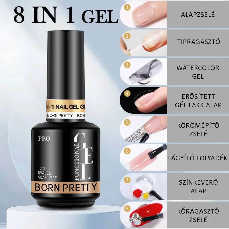 Born Pretty PRO - 8in1 Glue Gél - 15 ml