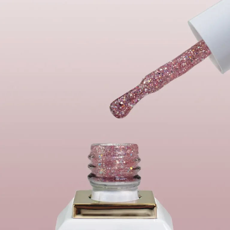 Allure G003 prémium rózsaszín csillámos effekt gél lakk - 10ml