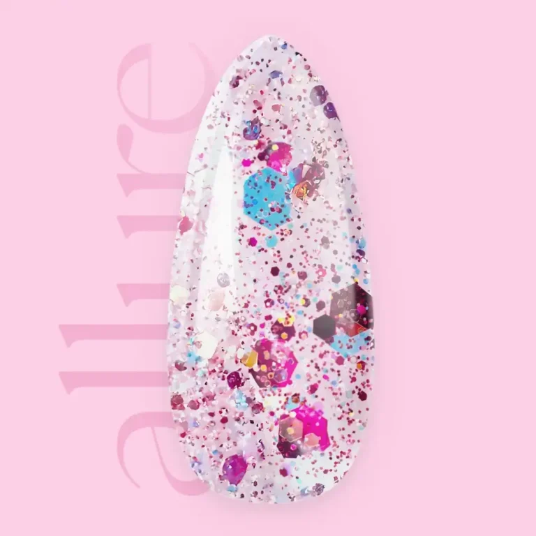 Allure G071 prémium rubin-pink-arany csillámos effekt gél lakk - 10ml