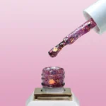 Allure G071 prémium rubin-pink-arany csillámos effekt gél lakk - 10ml