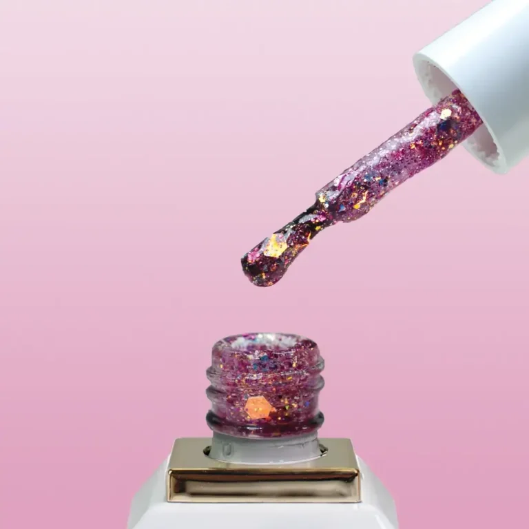 Allure G071 prémium rubin-pink-arany csillámos effekt gél lakk - 10ml