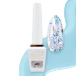 Allure G072 prémium arany-kékes csillámos effekt gél lakk - 10ml