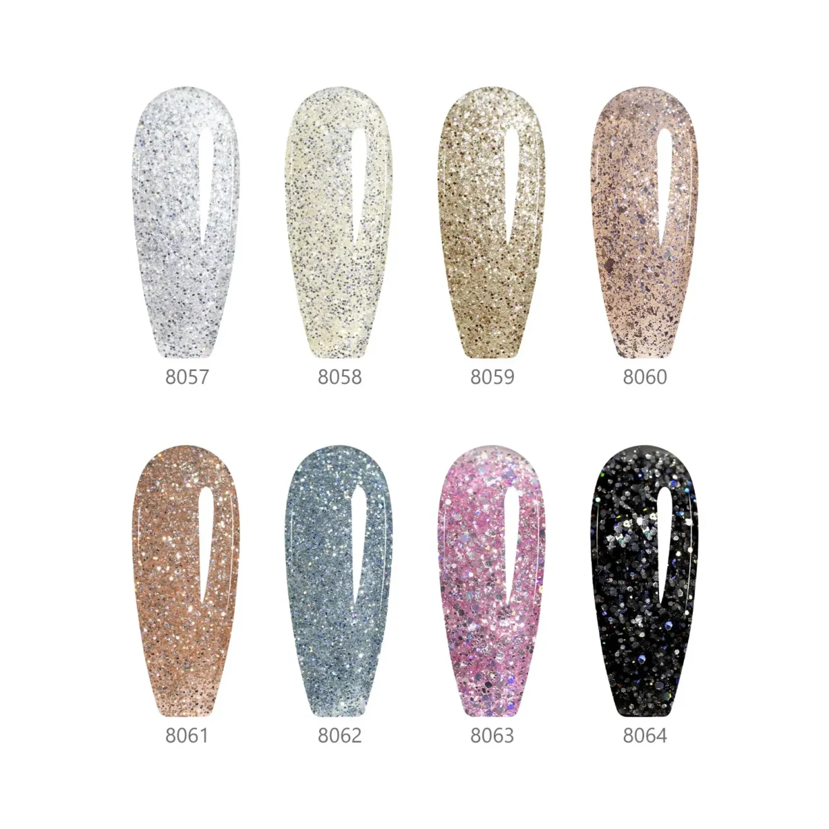 CANNI HEMA FREE szett 8x9ml - No.08 - Diamond Glitter Collection