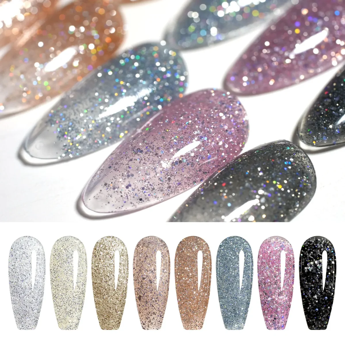CANNI HEMA FREE szett 8x9ml - No.08 - Diamond Glitter Collection
