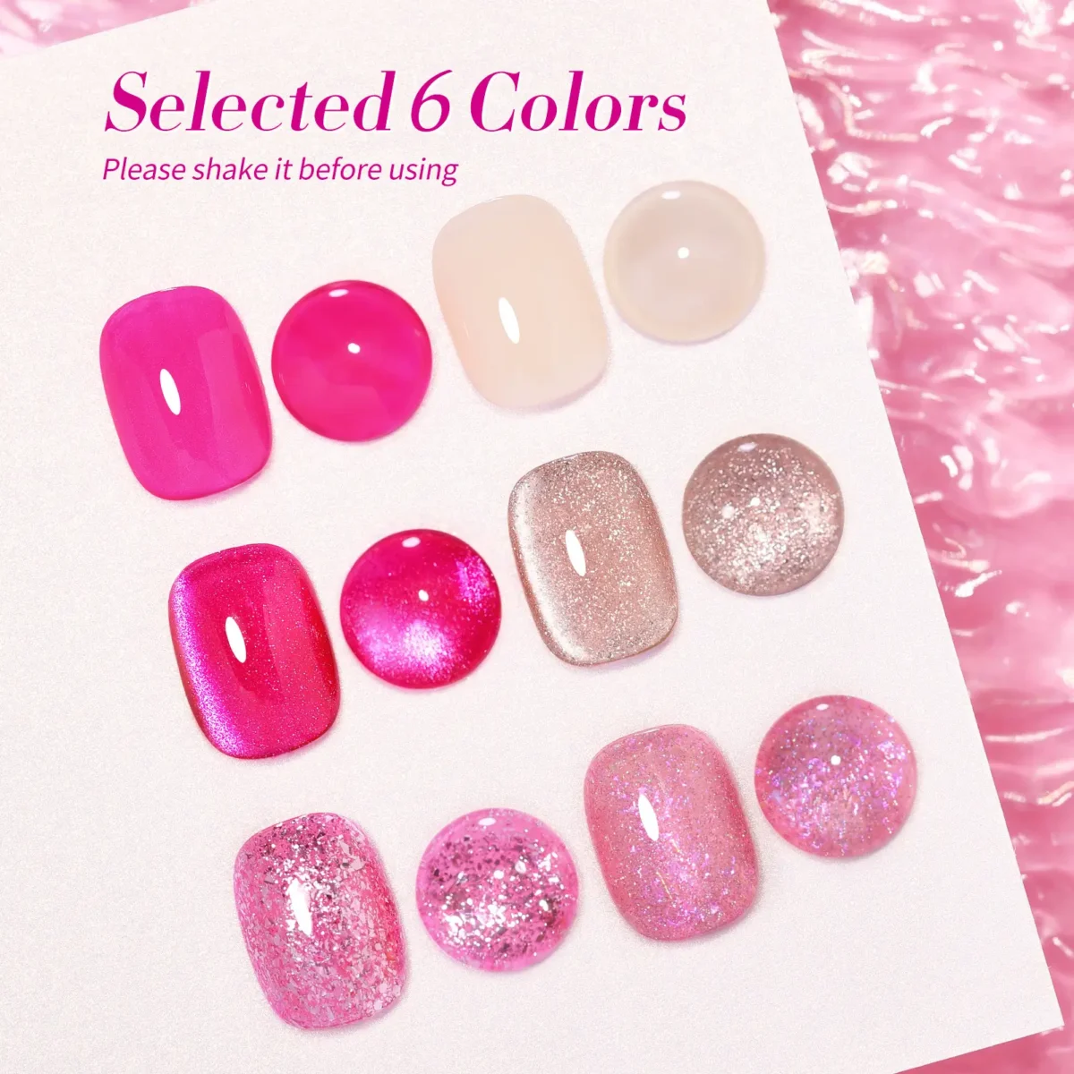 BORN PRETTY UV/LED gél lakk szett - Peach Bloom Mixed Set - 6x7 ml