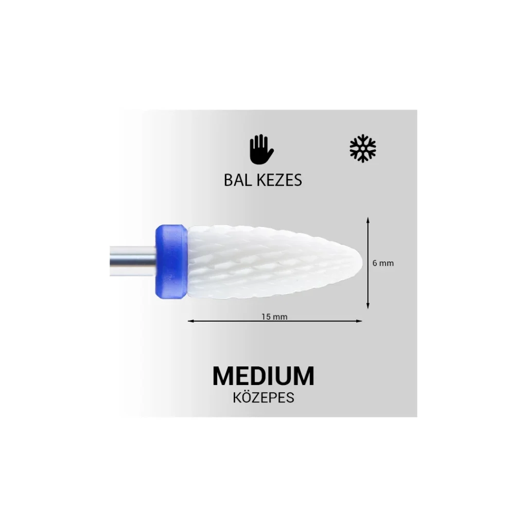 Láng forma kerámia csiszolófej - bal kezes - Medium