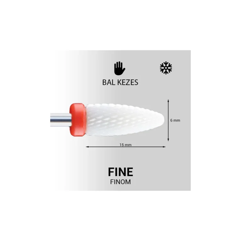 Láng forma kerámia csiszolófej - bal kezes - Fine