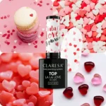 CLARESA UV/LED fixálásmentes LA LA LOVE Top Coat 5g - Szív flitterekkel dúsított