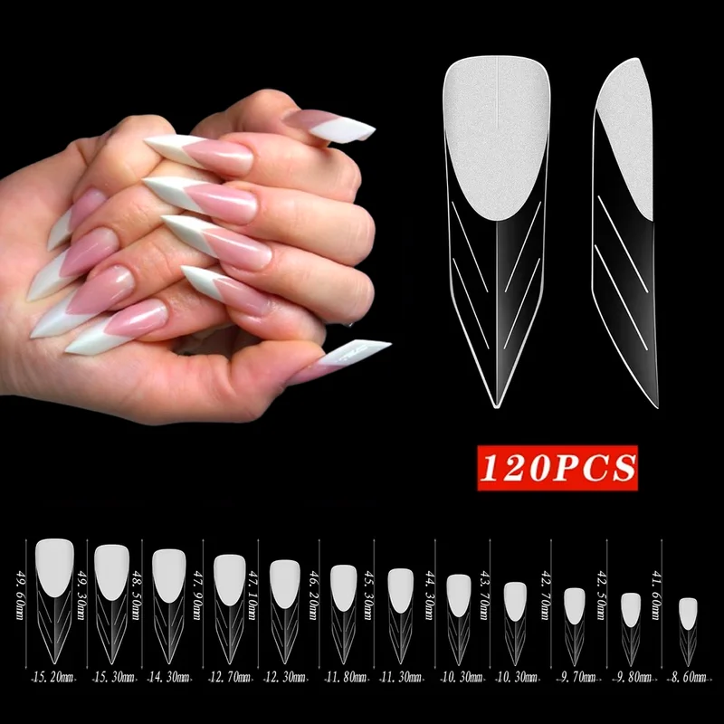 polygel_tip_27 Poly Gél Tip szett - 120 db - No.05 - Edge