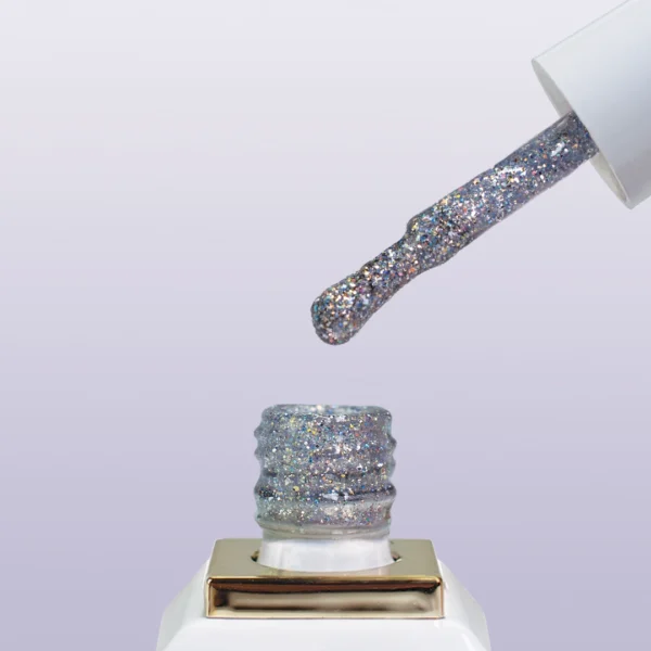 Allure G001 prémium ezüst csillámos effekt gél lakk - 10ml - Image 3