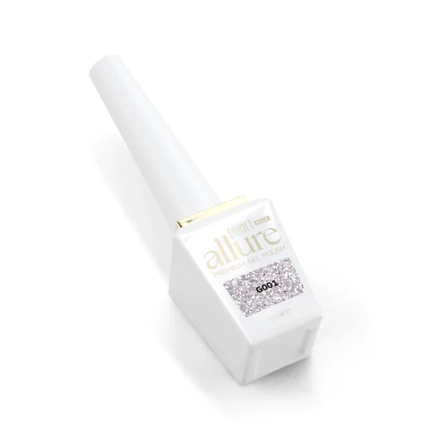 Allure G001 prémium ezüst csillámos effekt gél lakk - 10ml - Image 4