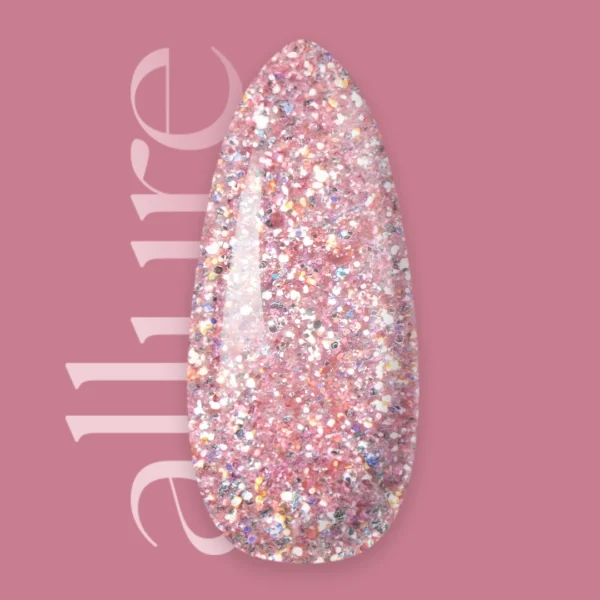Allure G003 prémium rózsaszín csillámos effekt gél lakk - 10ml