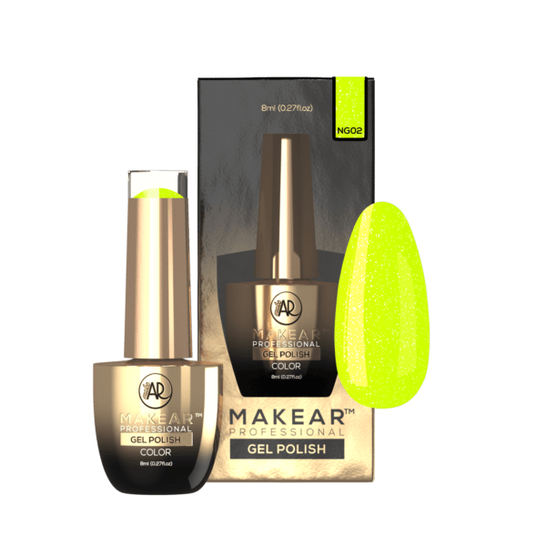 MAKEAR Glitter Neon Gel Polish 8ml No.NG02 Ibiza Neoshine - Image 2