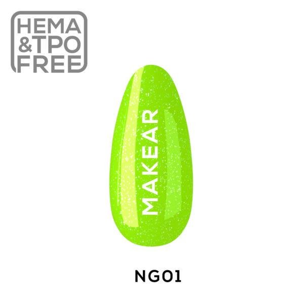 MAKEAR Glitter Neon Gel Polish 8ml No.NG01 Jamaica Neoshine