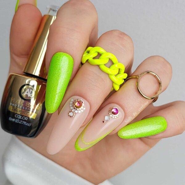 MAKEAR Glitter Neon Gel Polish 8ml No.NG01 Jamaica Neoshine - Image 3